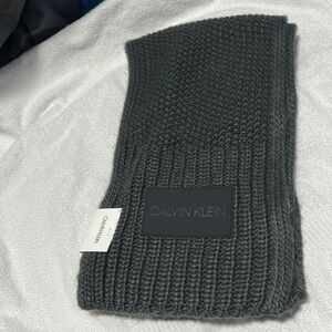 Calvin Klein Dark Gray Knit Scarf